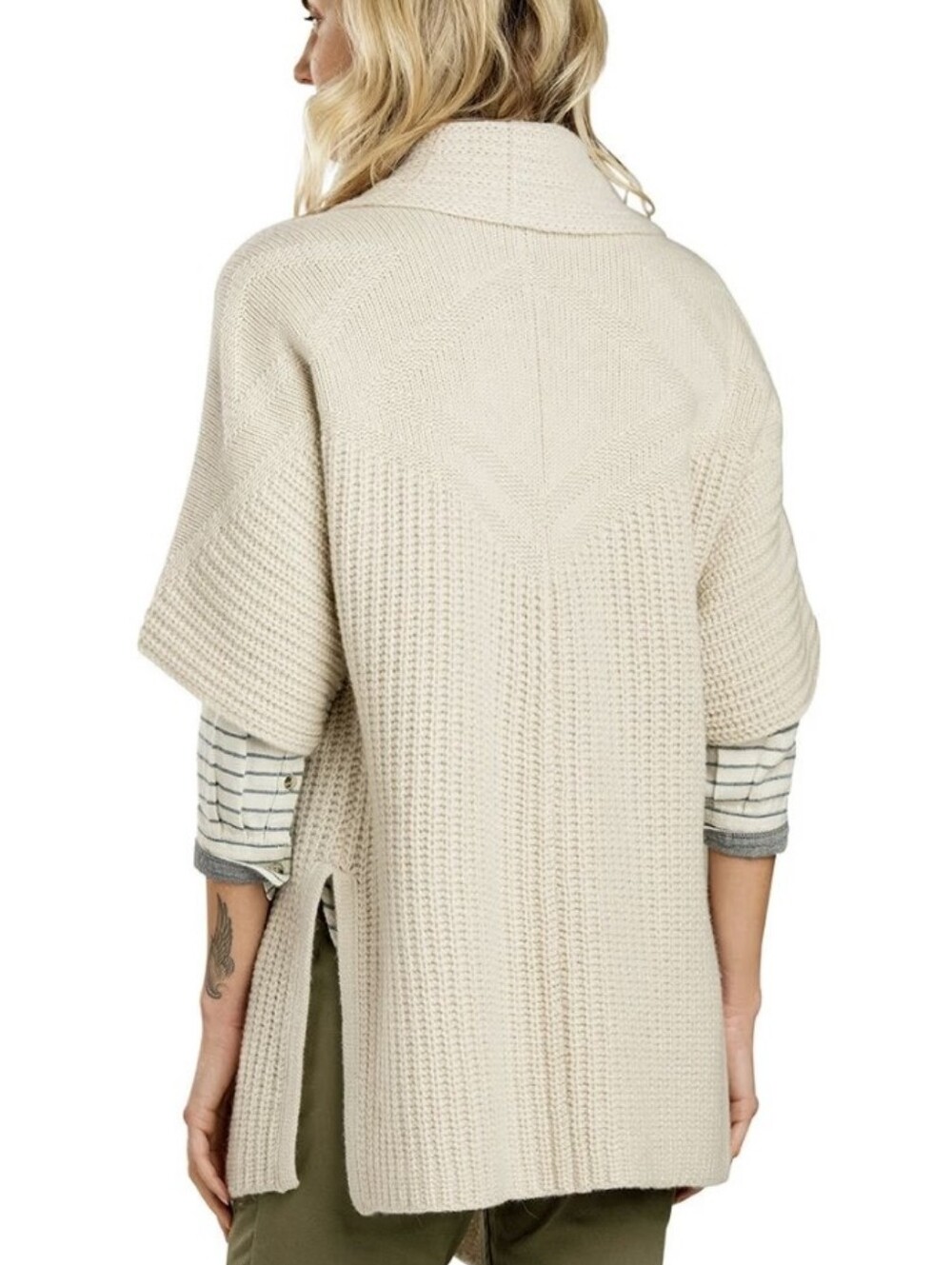 Toad&Co. San Ysidro Knit Chunky Wool Cardigan 3/4 Quarter Length Sleeve